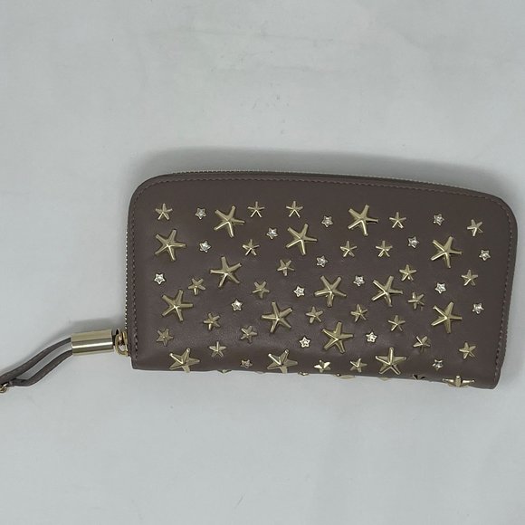 Jimmy Choo Ladies Filipa Star Studded Wallet (Light/Mocha) - Picture 6 of 11